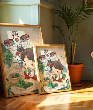 Charmante illustration d’un enfant savourant un plat traditionnel
