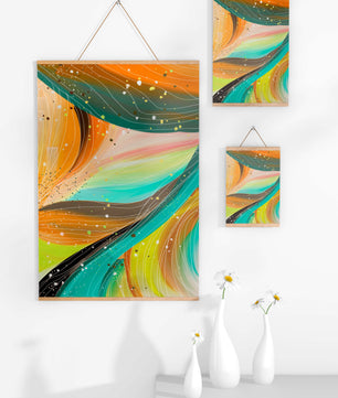 Abstract swirl of vibrant colors with dynamic lines