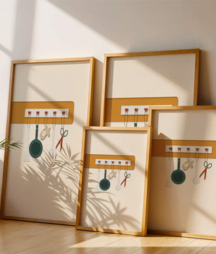 Kitchen Utensils Hanging on a Wall with Heart Hooks - Mi tienda