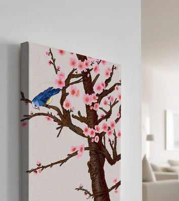 Charming illustration of cherry blossom tree with birds