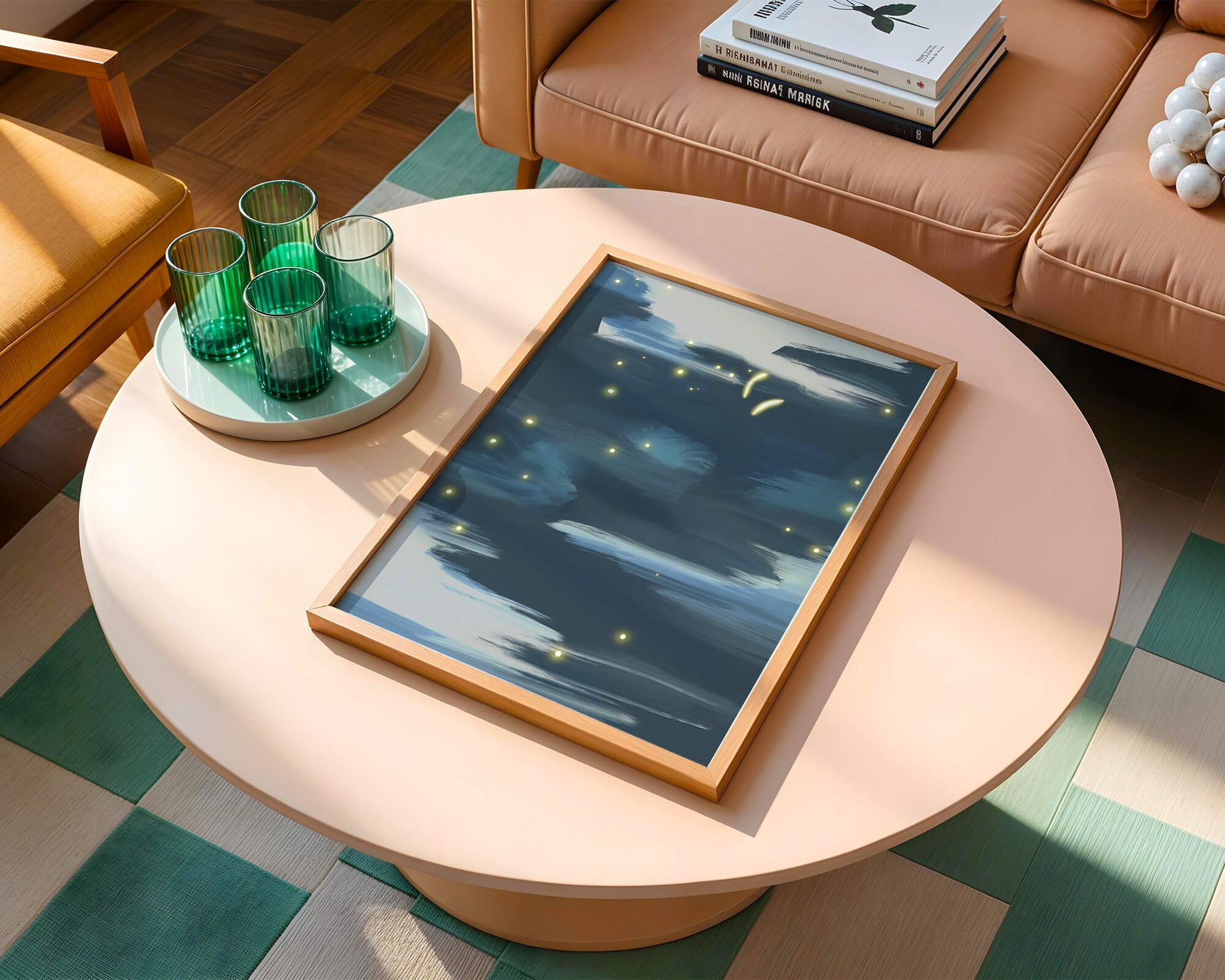 Abstract Night Sky With Glowing Elements