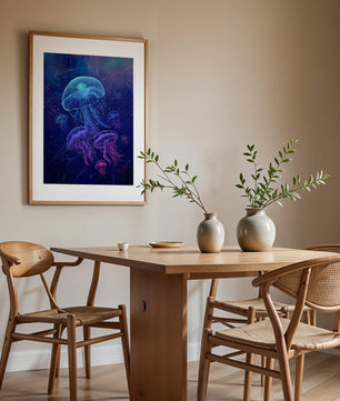 Jellyfish Illuminated in Magical Ocean Scene