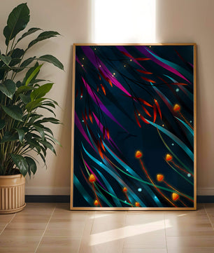 Abstract Underwater Fantasy with Glowing Elements and Vivid Colors