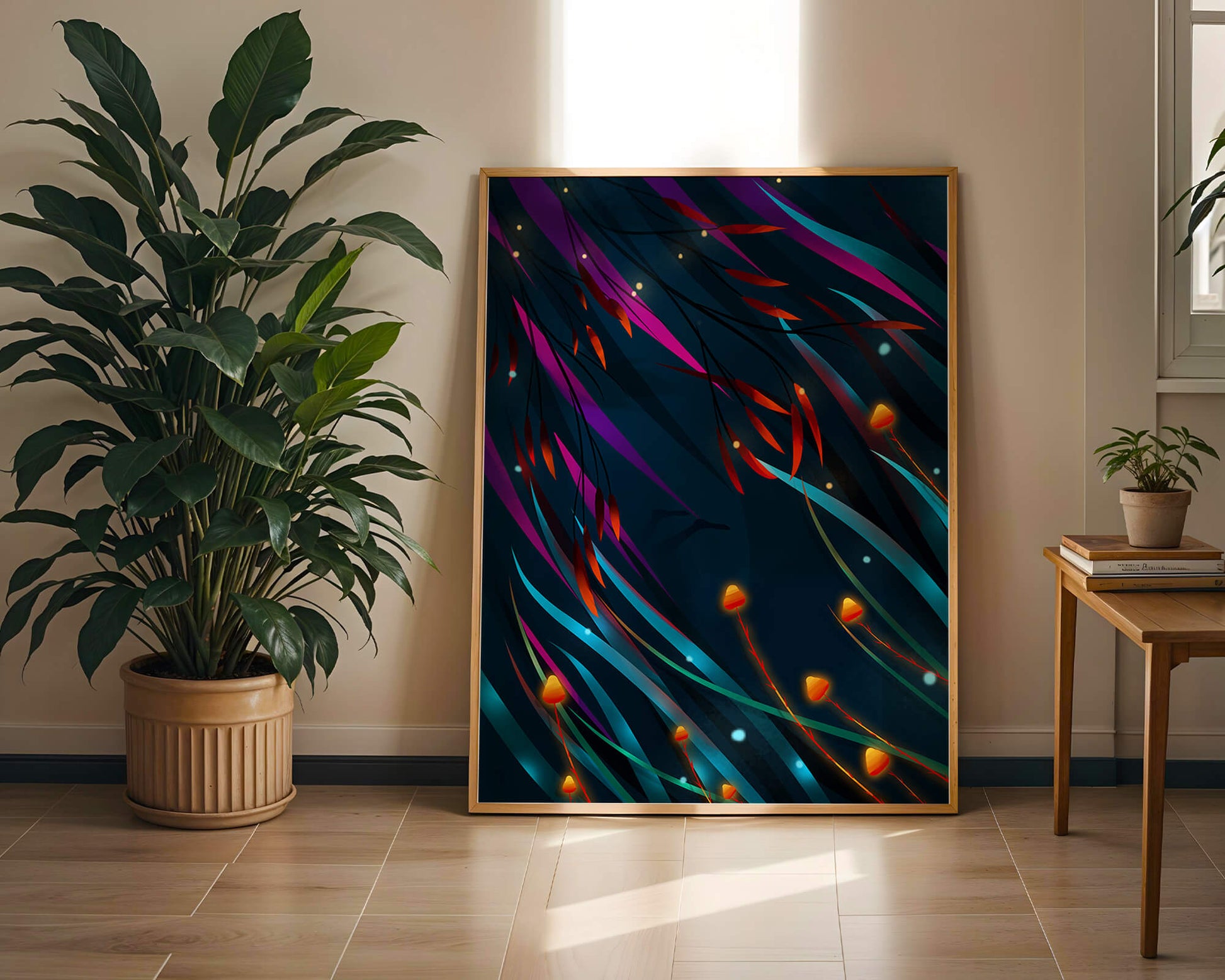 Abstract Underwater Fantasy with Glowing Elements and Vivid Colors