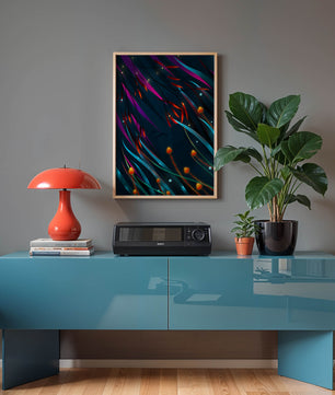 Abstract Underwater Fantasy with Glowing Elements and Vivid Colors