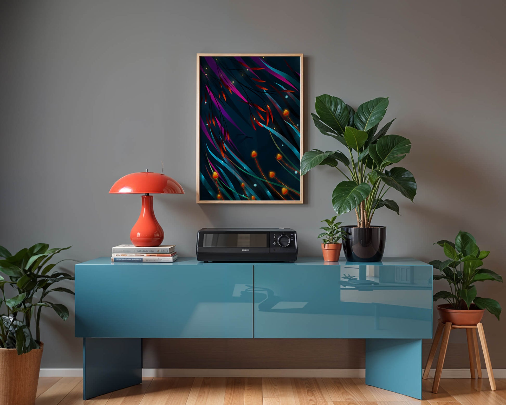 Abstract Underwater Fantasy with Glowing Elements and Vivid Colors