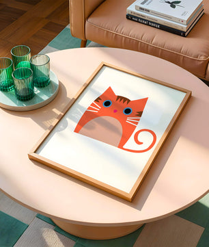 Cute Cat Illustration with Bright Colors and Whimsical Design - Mi tienda