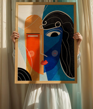 Abstract Expressionist Portrait with Bold Colors - Mi tienda