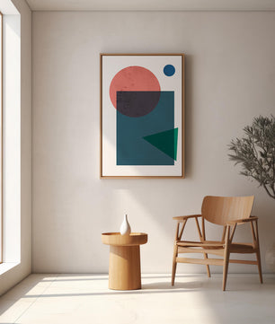 Geometric Abstract Art with Overlapping Shapes in Soft Colors - Mi tienda