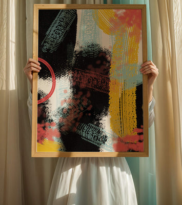 Vivid Abstract Art with Bold Colors and Expressive Brushstrokes