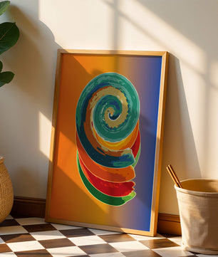 Bunte Spirale abstrakte Kunst mit lebendigem Farbverlauf Hintergrund