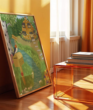 Paysage charmant avec une maison unique et un jardin luxuriant