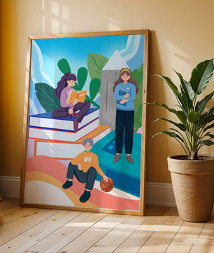 Illustration éducative d’enfants s’adonnant à la lecture de livres