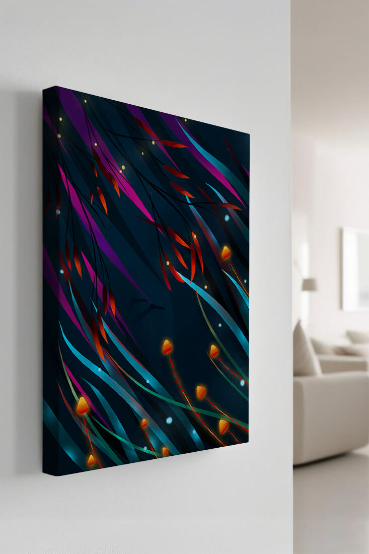 Abstract Underwater Fantasy with Glowing Elements and Vivid Colors