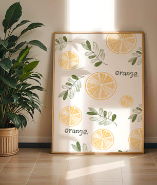 Motif avec des tranches d’orange et des feuilles vertes