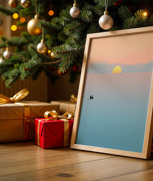 Serene Sunset with Silhouettes and Birds over a Calm Sea