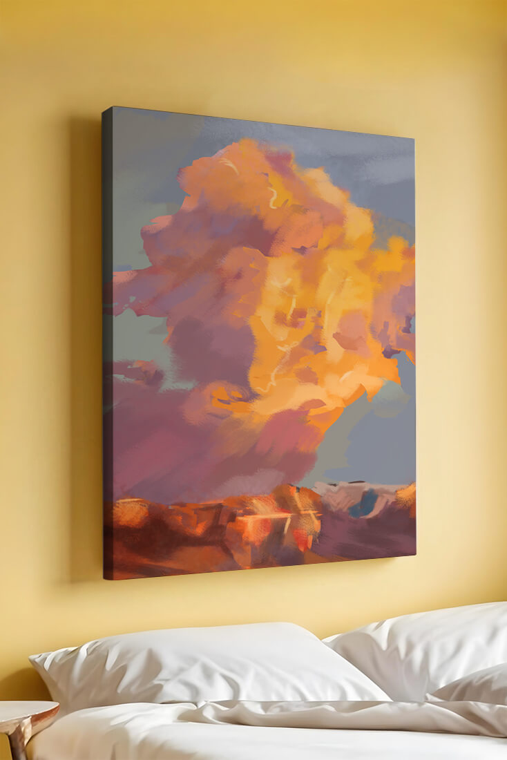 Vibrant sunset with dramatic clouds and rich colors