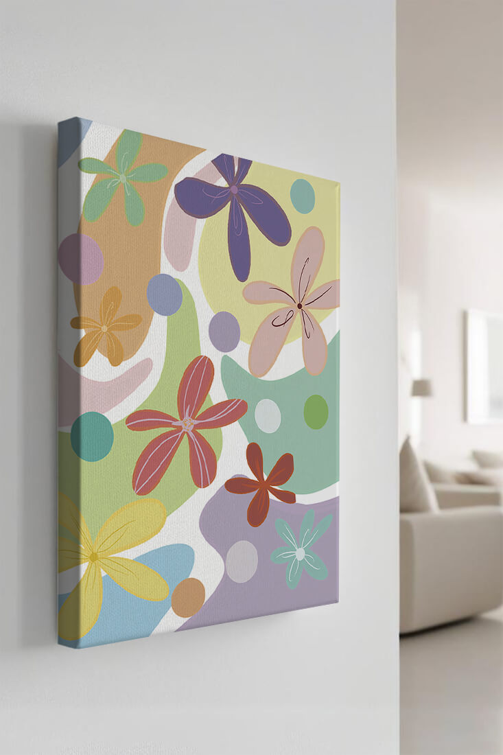 Motif floral abstrait coloré