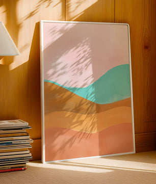Abstract Landscape with Soft Colors and Flowing Hills