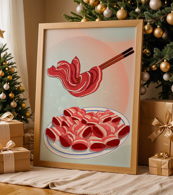 Delicious raw meat slices on plate with chopsticks in background