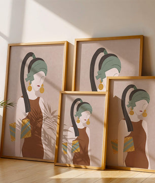 Femme élégante avec accessoires à la mode dans un style art moderne