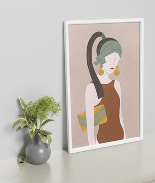 Femme élégante avec accessoires à la mode dans un style art moderne