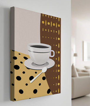 Contemporary Coffee Art with Geometric Patterns and Gold Accents - Mi tienda