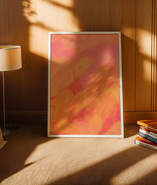Arte de pinceladas abstractas en tonos cálidos