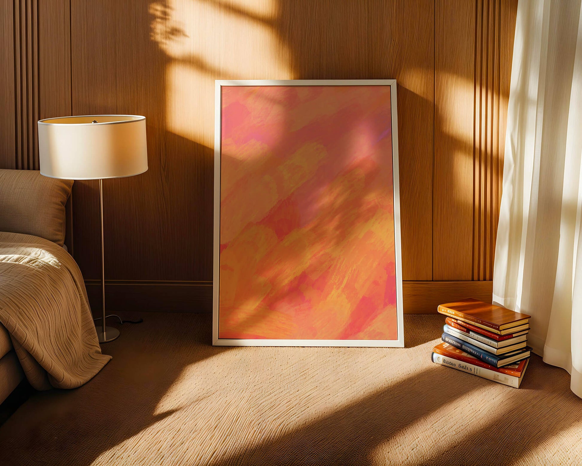 Abstract Warm Toned Brushstroke Art