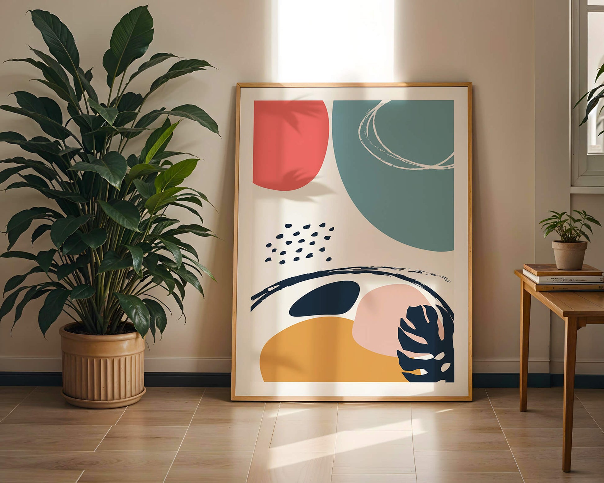 Abstract shapes and colors in modern art design