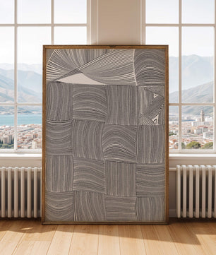 Art géométrique abstrait avec des motifs courbes