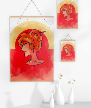 Abstract Portrait with Vibrant Colors and Artistic Flair