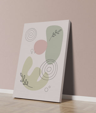 Abstract shapes and leaves in minimalistic design