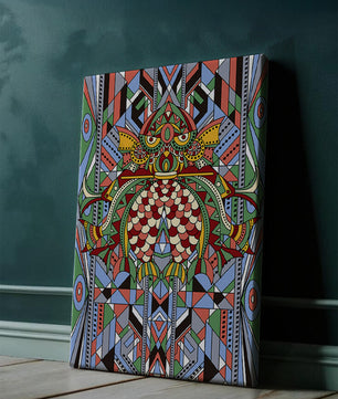 Colorful Geometric Pattern with Symmetrical Design and Abstract Motif