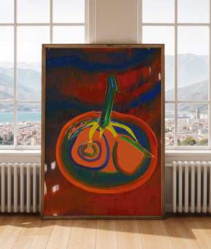 Pintura abstracta con colores vibrantes y un diseño audaz