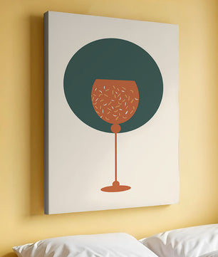 Wine Glass with Decorative Elements on Modern Minimalist Background - Mi tienda