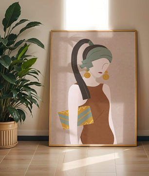 Femme élégante avec accessoires à la mode dans un style art moderne