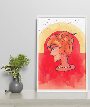 Abstract Portrait with Vibrant Colors and Artistic Flair