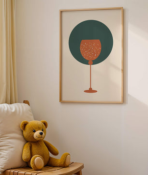 Wine Glass with Decorative Elements on Modern Minimalist Background - Mi tienda