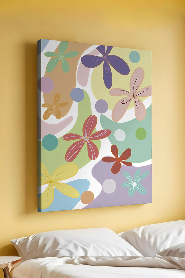 Motif floral abstrait coloré
