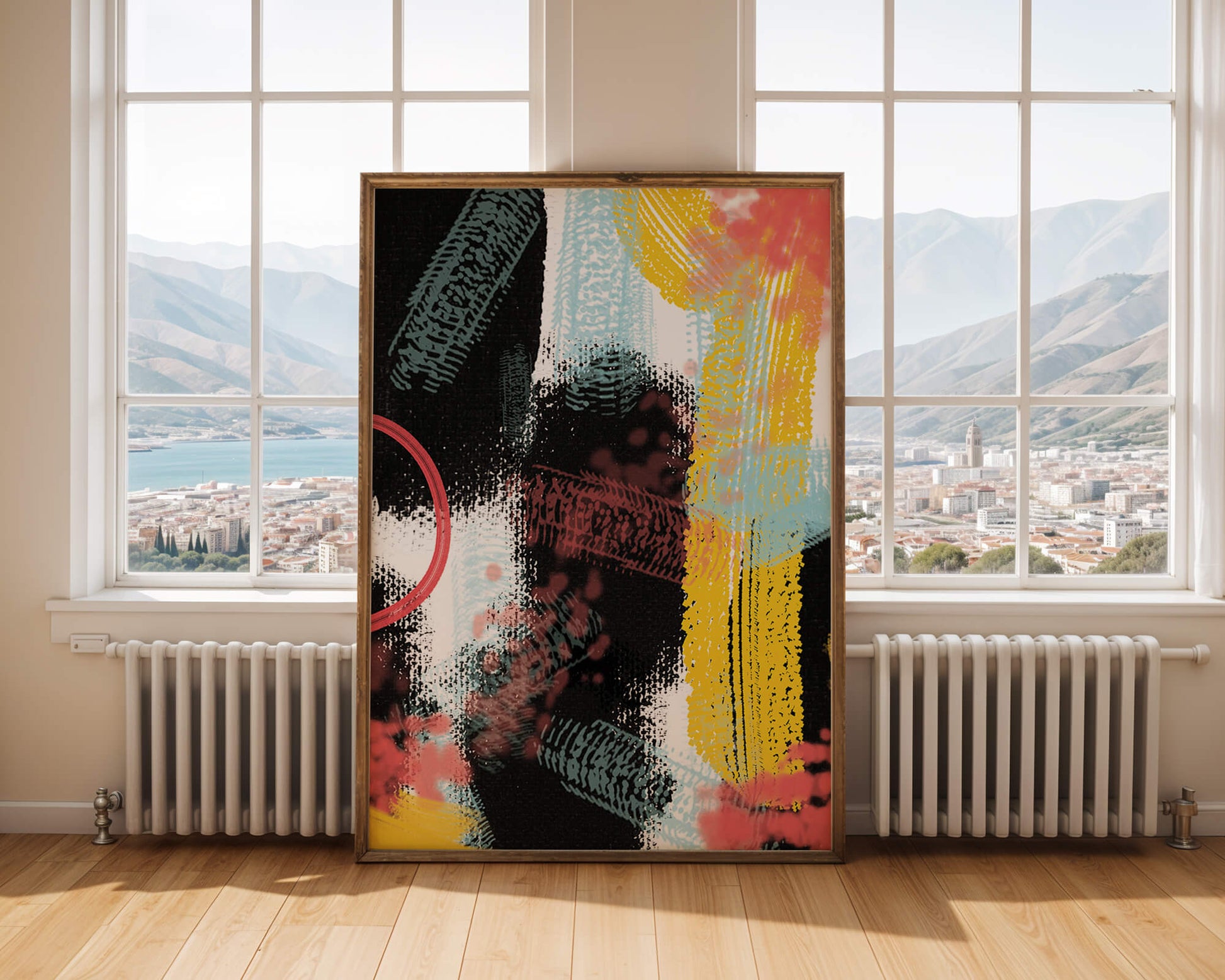Vivid Abstract Art with Bold Colors and Expressive Brushstrokes