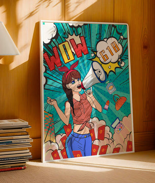 Vibrant Pop Art Style Shopping Experience with Retro Influences