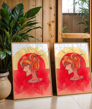 Abstract Portrait with Vibrant Colors and Artistic Flair