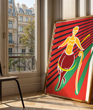 Modern abstract art with dynamic lines and vivid colors - Mi tienda