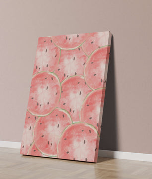 Watercolor watermelon slice pattern full of vibrant summer vibes