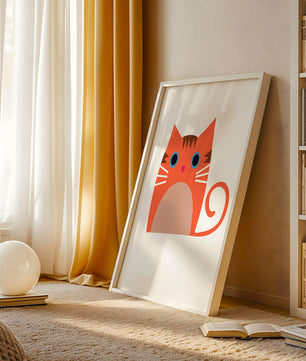 Cute Cat Illustration with Bright Colors and Whimsical Design - Mi tienda