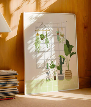 Decoración de interior con plantas colgantes y en macetas