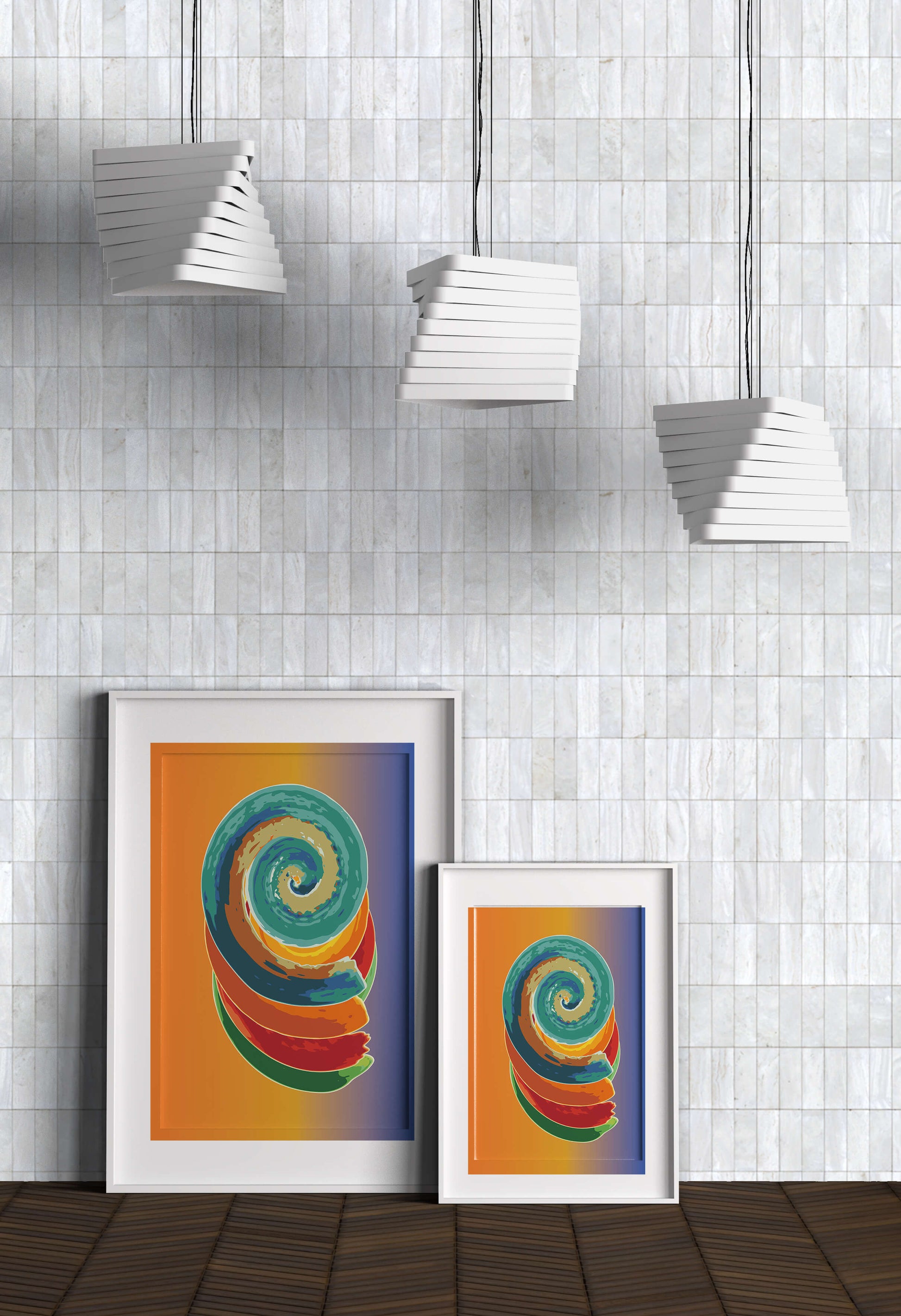 Bunte Spirale abstrakte Kunst mit lebendigem Farbverlauf Hintergrund