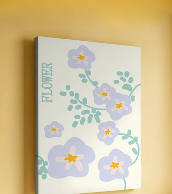 Floral design with pastel flowers and abstract leaves