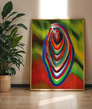 Abstract multicolored swirl with vibrant brush strokes